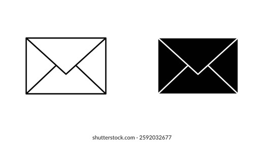 Envelope icon symbol collection on white background.