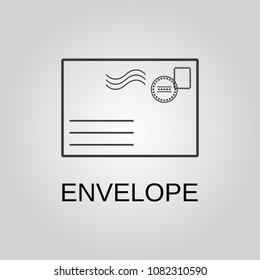 Envelope icon. Envelope symbol. Flat design. Stock - Vector illustration