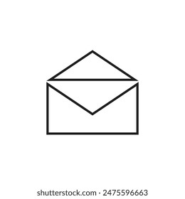 símbolo de icono de sobre sobre fondo blanco