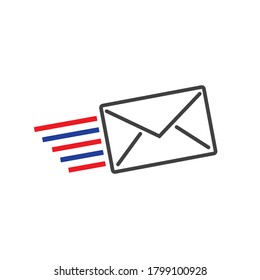 Envelope Icon Symbol, Postal Service Vector Illustration Background
