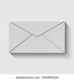 Envelope Icon Symbol with shadow on a grey background