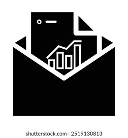 envelope icon. test or research result data. simple design style. Suitable for emails, messages, interactions. vector design template