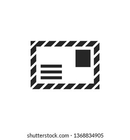 Envelope icon in thick outline style. Black and white monochrome vector illustration.