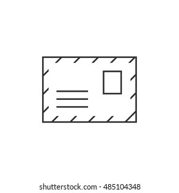 Envelope icon in thin outline style. Mail email message communication business