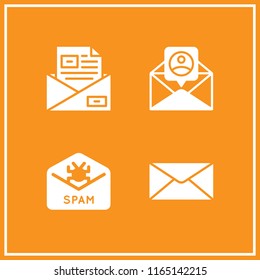 envelope icon. This set with email and spam vector icons for mobile and web