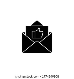  envelope  icon with thumbs up approved sign letters 