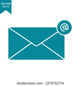 envelope icon in trendy flat design 