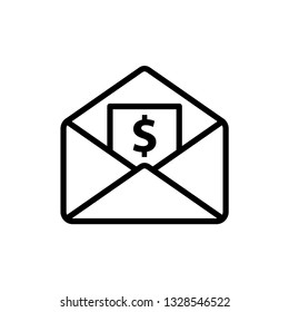 Envelope icon in trendy flat design 