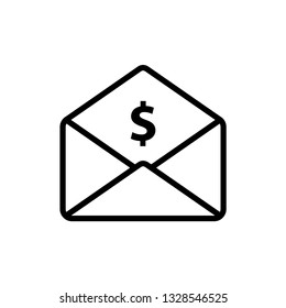 Envelope icon in trendy flat design 