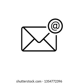 Envelope icon in trendy flat design. Vector
