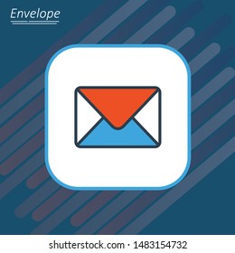Envelope Icon in trendy flat style. Mail symbol for your web site design.