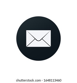 Envelope Icon in trendigem, flachem Stil einzeln auf schwarzem Hintergrund. Mail-Symbol für Ihr Webdesign, Logo, App, Benutzeroberfläche. Vektorillustration.