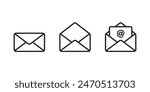 Envelope icon in trendy line design. Email icon set.