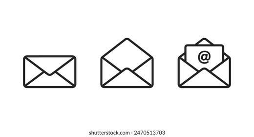 Envelope icon in trendy line design. Email icon set.