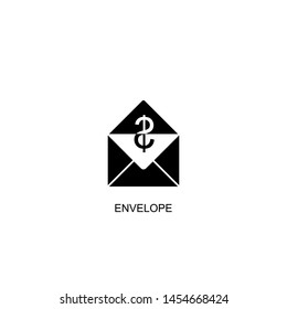 envelope icon vector black design