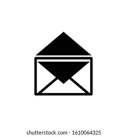 envelope icon vector black illustration 
