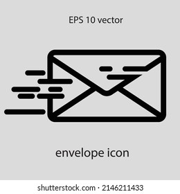 envelope icon vector with black outline art