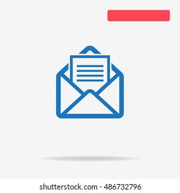 Envelope icon. Vector concept illustration for design.