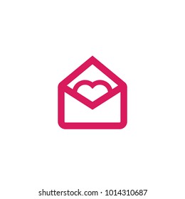 Envelope icon vector, design for valentines day.