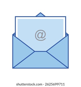 envelope icon vector illustration blue line