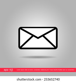 envelope icon  vector illustration eps10 on grey background