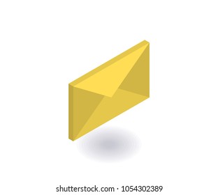 Envelope icon, vector illustration in flat isometric 3D style.