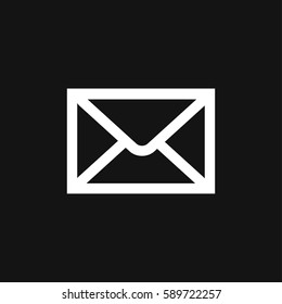 Envelope icon vector illustration on black background