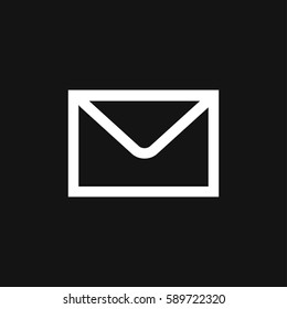 Envelope icon vector illustration on black background