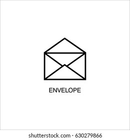 Envelope icon vector illustration on white background.