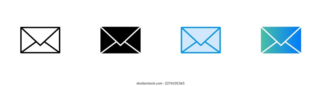 envelope icon. vector illustration of envelope in various style