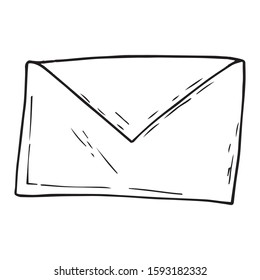 Envelope icon. Vector illustration of an envelope for writing. Hand drawn  envelope.