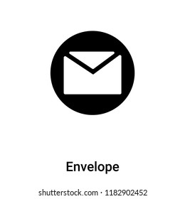Envelope icon vector isolated on white background, logo concept of Envelope sign on transparent background, filled black symbol