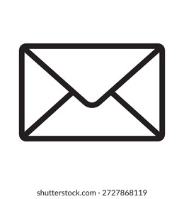 Vector del icono del sobre, correo o email aislado en el fondo blanco.