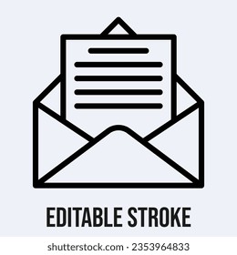 Envelope Icon, Vector On White Background.