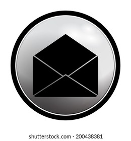 envelope icon - vector round button on light background