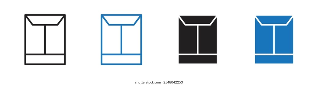 Ícone de envelope Contorno do conjunto de vetor