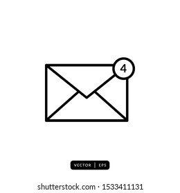 Envelope Icon Vector - Sign or Symbol