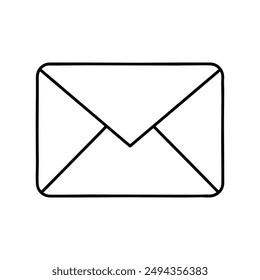Fondo blanco y negro del estilo del Vector del icono del sobre