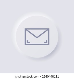 Envelope-Icon, White Neumorphism Soft UI Design for Web Design, Application UI und mehr, Button, Vector.