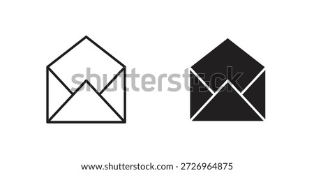 Envelope icons in filled, thin line, outline and strokes