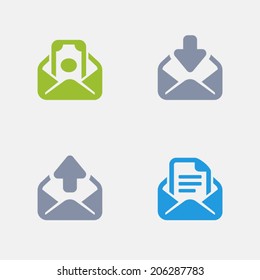Envelope Icons. Granite Series. Simple glyph style icons in 4 versions. The icons are designed at 32x32 pixels.