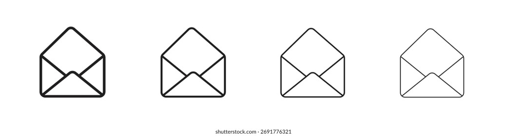 Iconos de sobres ilustraciones colección sobre fondo blanco. Gráficos de Vector perfecto de píxeles
