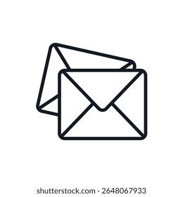 Iconos del sobre aislados en el fondo blanco. Diseño de estilo plano