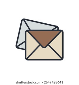 ícones de envelope isolados no fundo branco. Design de estilo plano
