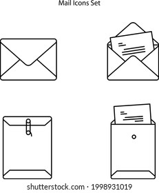Envelope icons letter. Envelop icon vector template. Mail symbol element. Mailing label for web or print design. Mail icon isolated on white background.