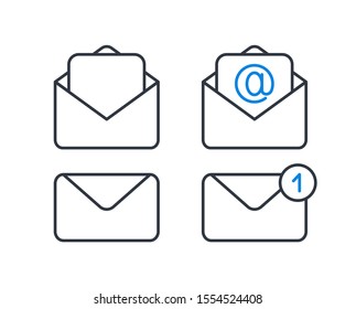 Envelope icons. Mail and new message modern icons. Vector.