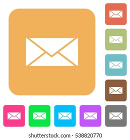Envelope icons on rounded square vivid color backgrounds.