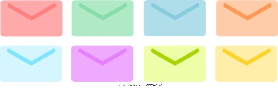 Envelope icons in pastel colors