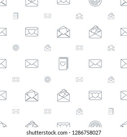envelope icons pattern seamless white background. Included editable line letter, love letter, at email, mail icons. envelope icons for web and mobile.