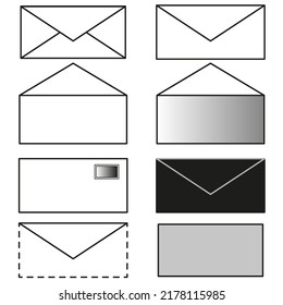 Envelope icons set. Business vector icon. Email icon. Vector illustration. stock image.
